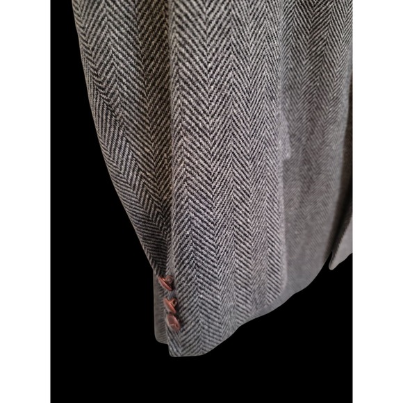 Vintage English Manor Wool Tweed Blazer Mens 44R Gray 2 Button Sport Coat Jacket - Picture 5 of 14